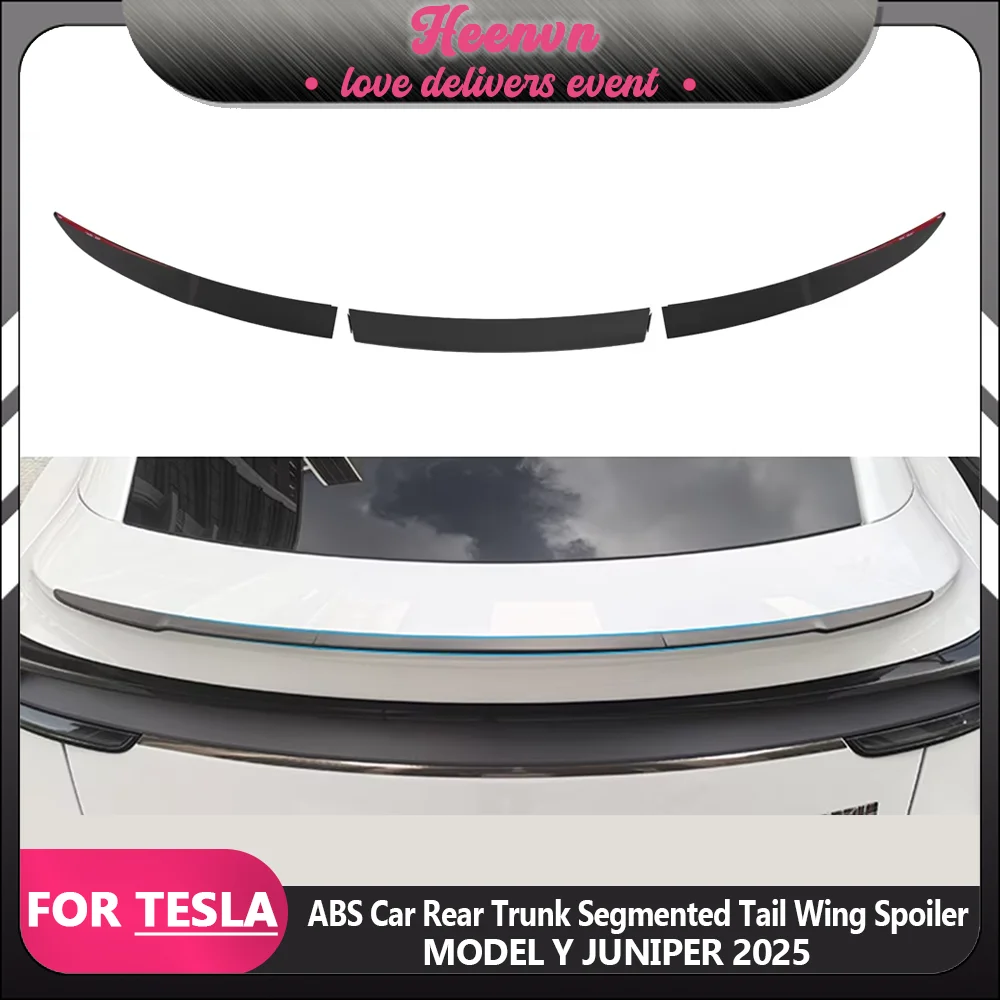 

ABS Carbon Fiber Spoiler Car Rear Trunk Segmented Wing For Model Y 2025+ Exterior Accessories 2025 New For Tesla Model Y Juniper