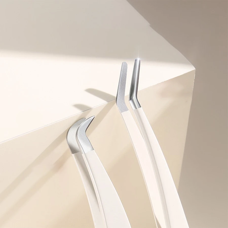 Stainless Steel Eyelash Tweezers Multifunctional Tweezers Grafting False Eyelash Patches False Eyelash Aids Portable Tweezers Be
