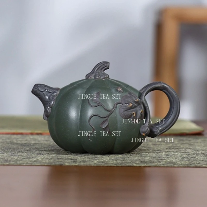 240ml Green Pumpkin Purple Clay Teapot Chinese Style Tea Pot Household Yixing Teapot Kungfu Tea Set Mesh Filter Teapot