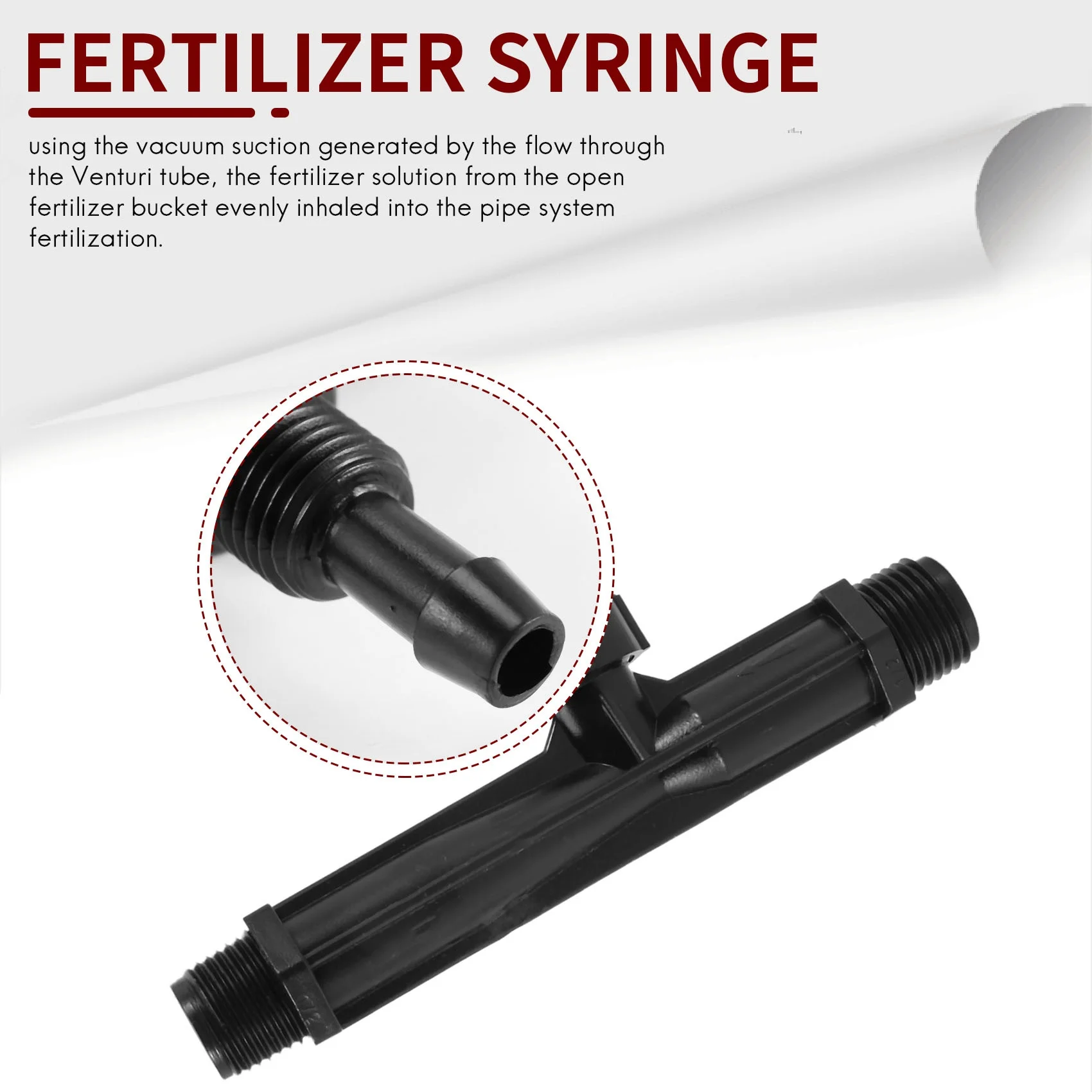 1/2 Garden Irrigation Device Venturi Fertilizer Injector Switch Water Tube Kit