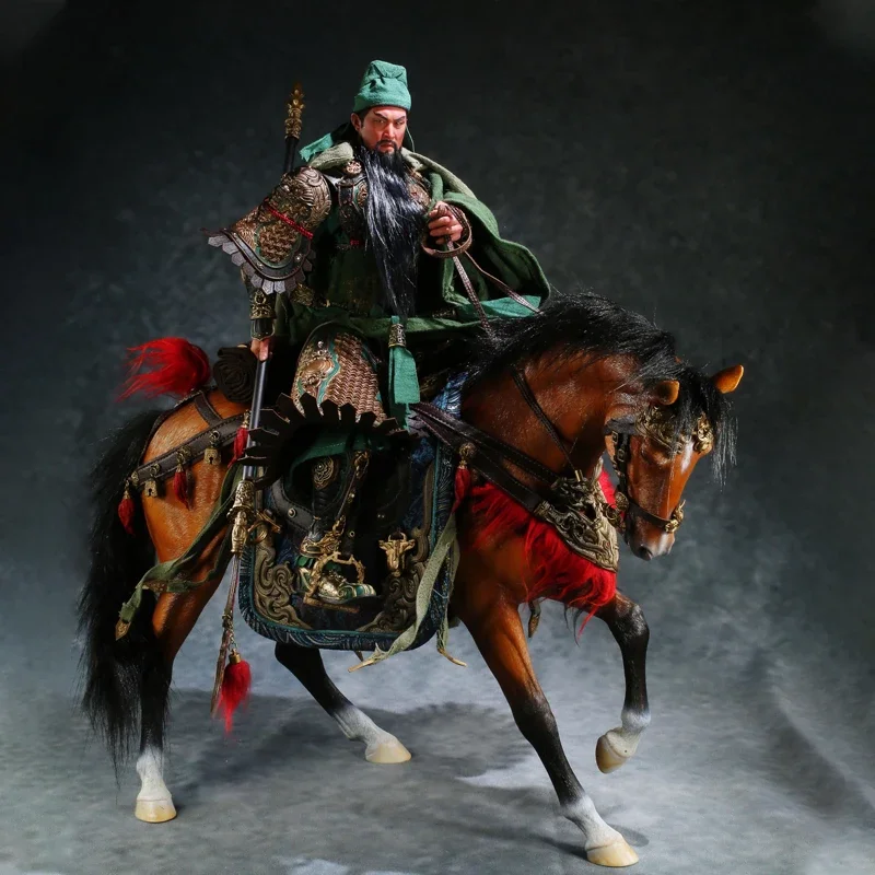 Jxk 1/6 Sweat Model Resin Decoration Guan Yu Soldier Man Mounted Animal Surrounding Simulation Horse Handmade