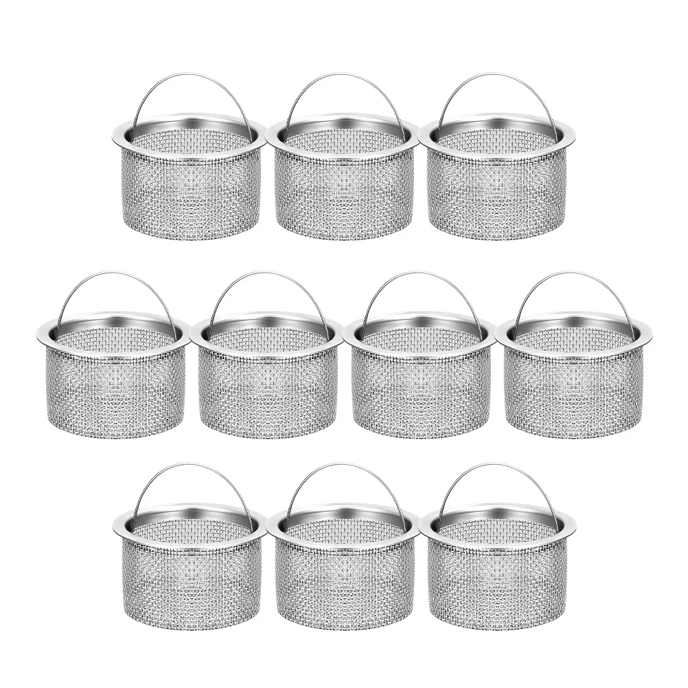

10Pcs Sink Drain Strainer Basket Stainless Steel Kitchen Sink Filter Metal Filter for Food Hair Scraps Catcher Durable