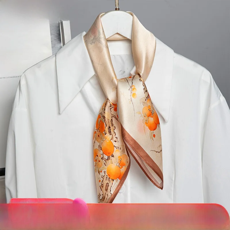 上海ストーリー-マルベリーシルクスカーフ-レディース-春シーズン-ハイエンド-スクエアスカーフ-ママスタイル-ギフトボックス-高齢者向け-幾何学模様