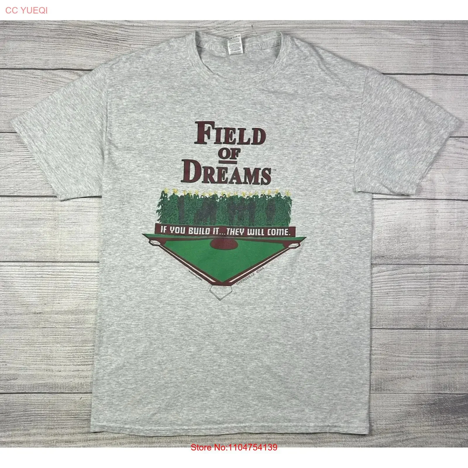 T-shirt pour homme Field Of Dreams Movie Baseball Dyersville Iowa, taille moyenne, vintage, délavé, avec motif graphique, pour un usage quotidien