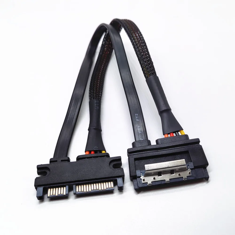 SATA 22 Pin Male To Female Extension Cable SATA 3 III 22 Pin Male to Female 7+15 Pin  Data Power Combo Extension Cable