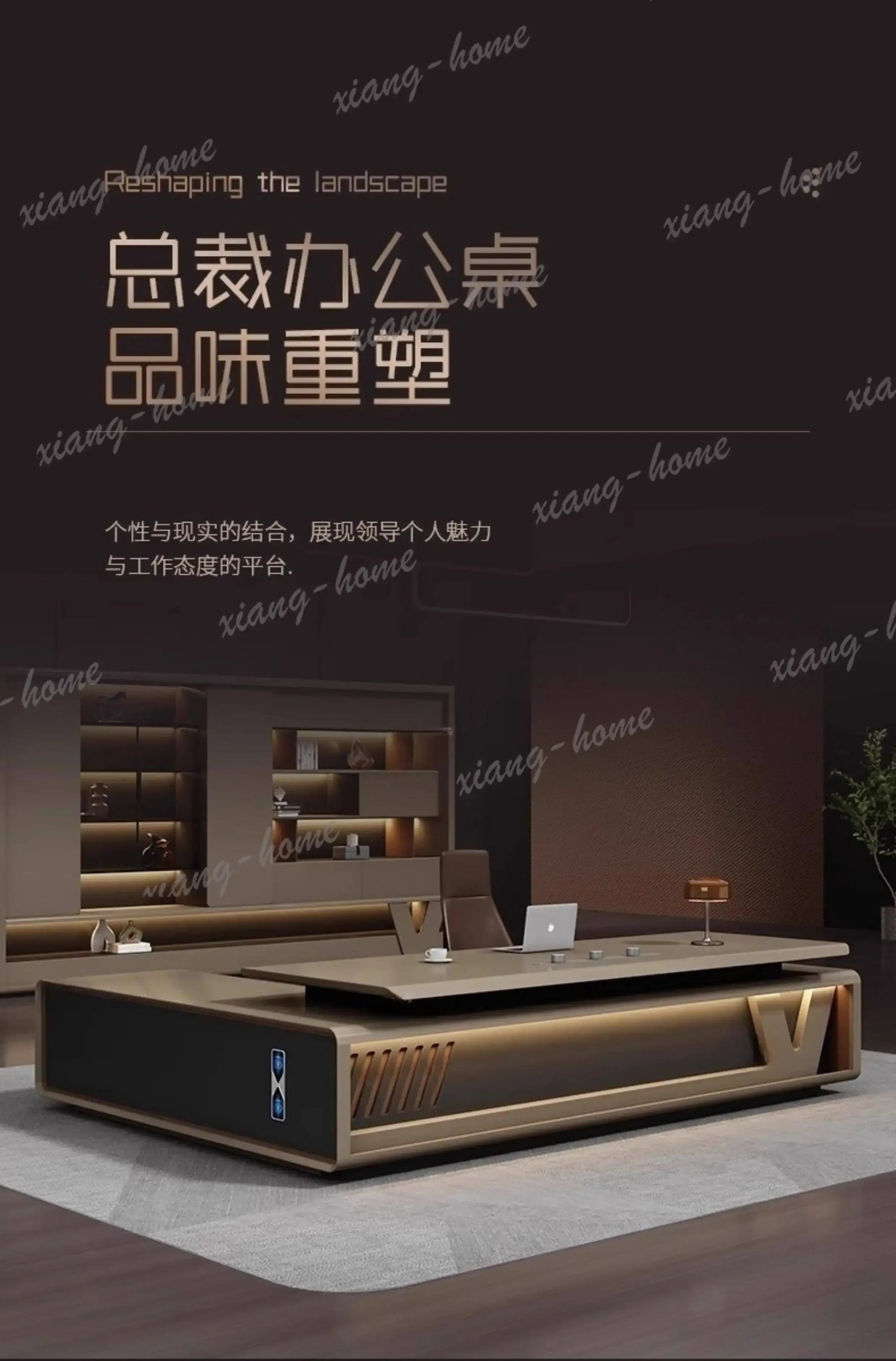 YJ Baked paint boss desk Computer desk High end luxury design office table multi-functional escritorios de computadora furniture