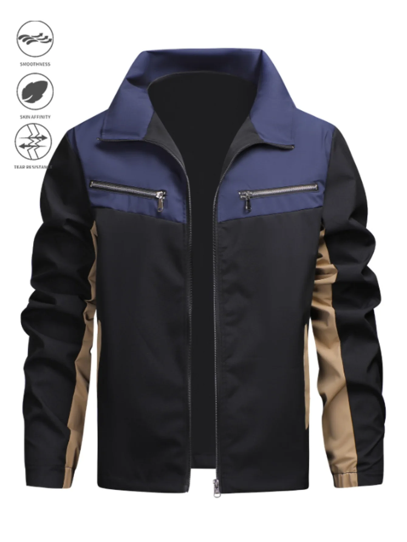 

Мужская лоскутная куртка в американском стиле в стиле ретро, функциональная велосипедная одежда в европейском стиле, модная крутая весенне-осенняя верхняя одежда