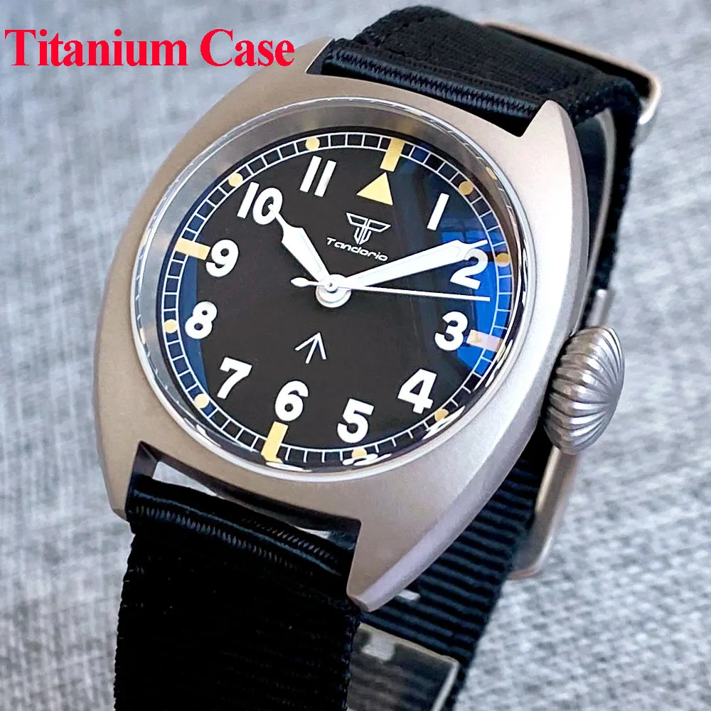 

Double Domed Sapphire Glass Military Titanium 36mm Retro Pilot 200m Waterproof NH35 Automatic Men Mechanical Titanium Watch