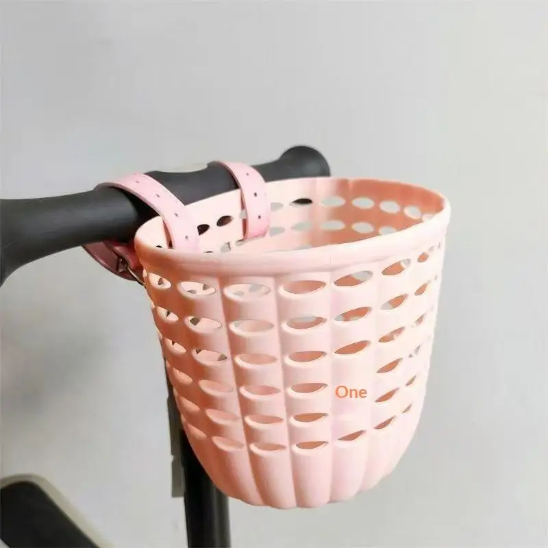 Bicycle Front Basket Kids Durable Storage Basket with Adjustable Straps for Carrying Water Bottles Books and Toys