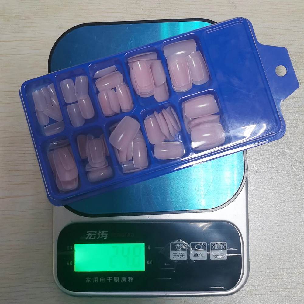 100Pcs Pink White Press on Nails Extension Short Square Fake Nail Tips Acrylic Full Cover False Nails Artifical Fingernails