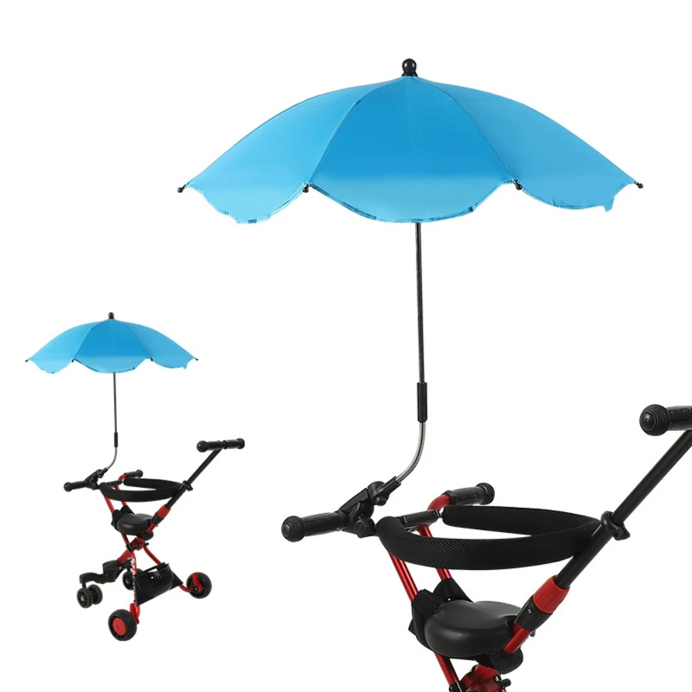 

360° Baby Stroller Folding Umbrella Adjustable UV Sun Rain Protection Baby Pram Parasol Outdoor Sunshade Pushchair Canopy