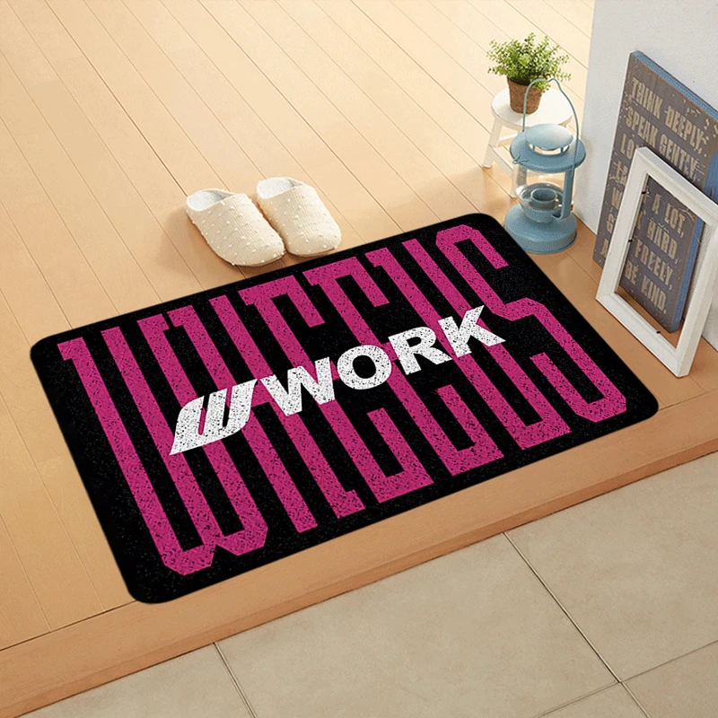 Interior Floor Mat Welcome Doormat Work Wheels Non-slip Foot Rug for Entryway Kitchen Carpet Bedroom Bedside Mats Home Decor