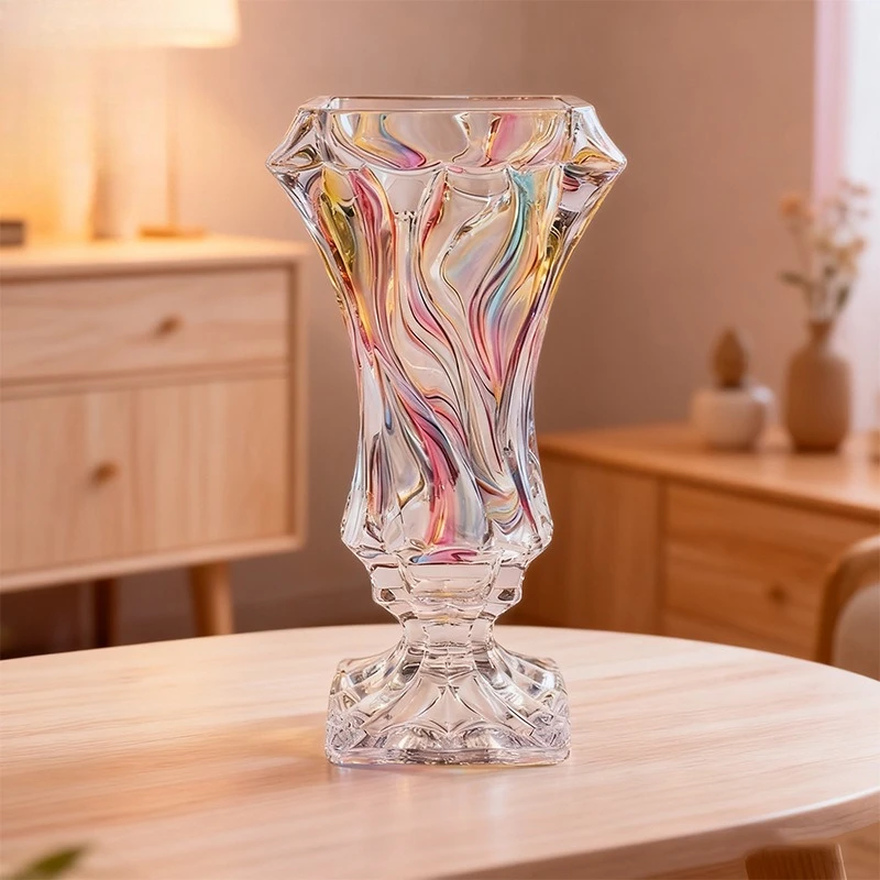 Symphony Crystal Glass Vase Flower Arrangement High-End Home Creative Ornament Gift