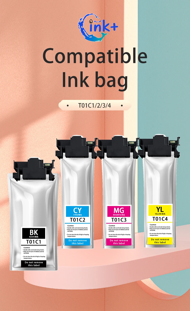 T01C1 T01C2 T01C T01D1 T01D C13T01D100 Premium Color Compatible Ink Bag Cartridge for Epson WorkForce Pro WF-C529R