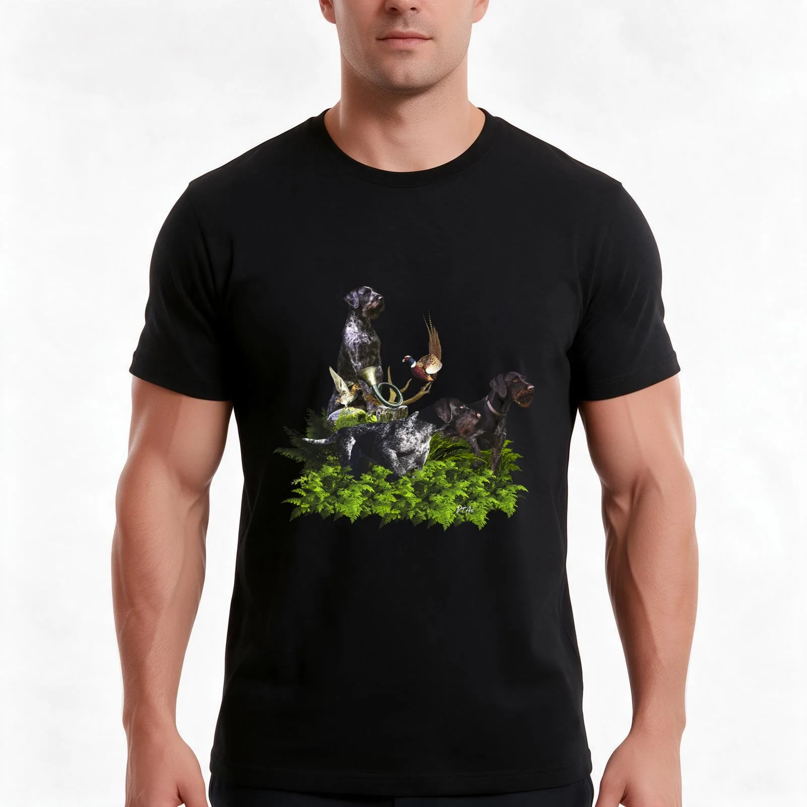 German Wirehaired Pointers Gundogs T-Shirt Summer Casual Cotton Tee Oversized Streetwear Tops Vintage Graphic Print