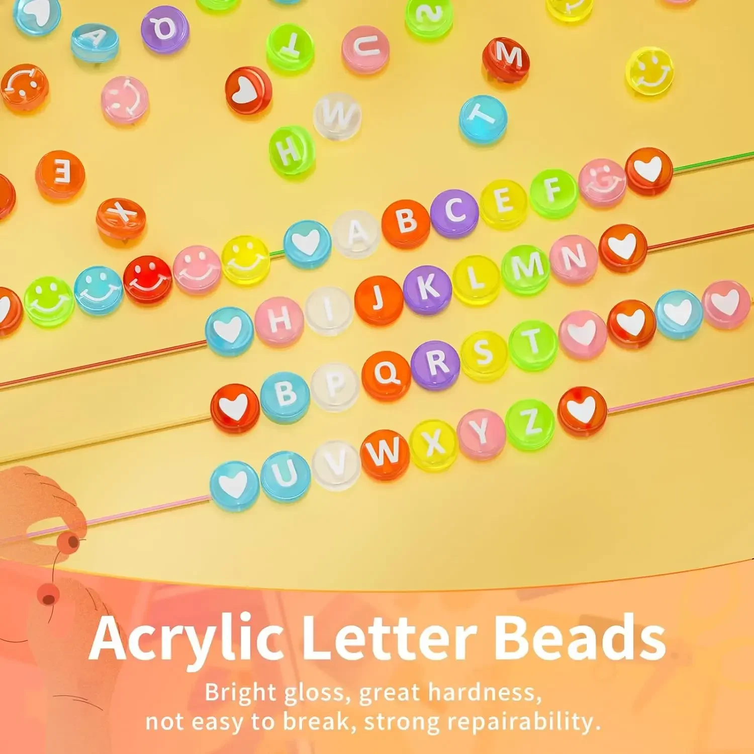 حروف أبجدية مستديرة ، فاصل فضفاض من الأكريليك ، إكسسوارات أساور يدوية الصنع ، مجوهرات ، من من من الأكريليك ، من من من من من الأكريليك ، ومن ثم من من من من من من من من من من نوع 4