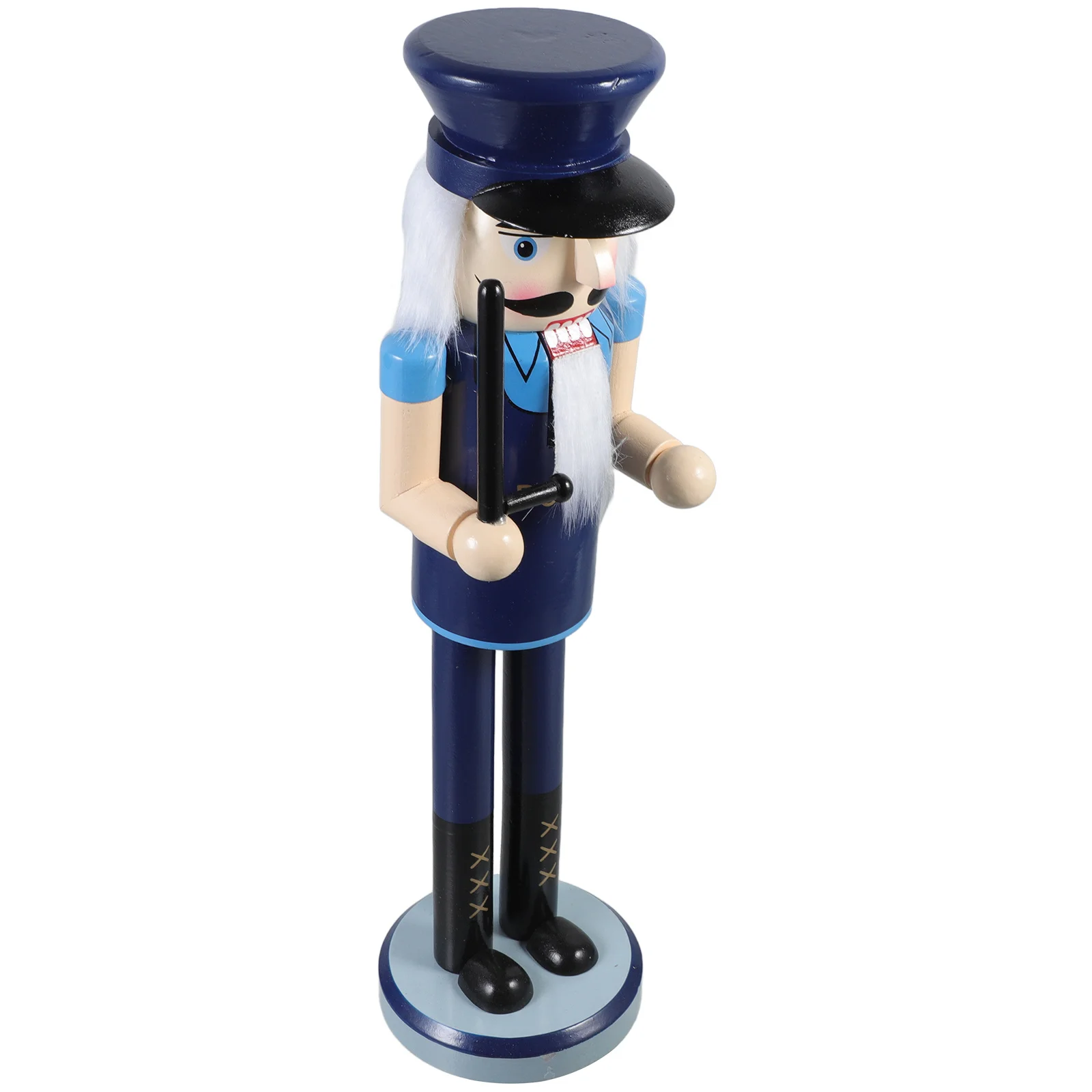 

38Cm Christmas Nutcracker Wooden Decor Police Style Table Standing Decoration for Home Holiday Party Centerpiece Festive