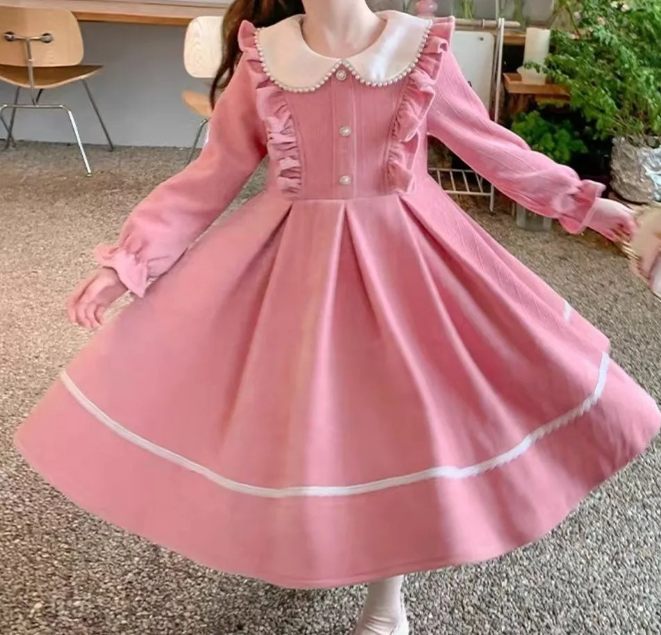 

3-9T autumn winter children kids girls fashon cute party dress