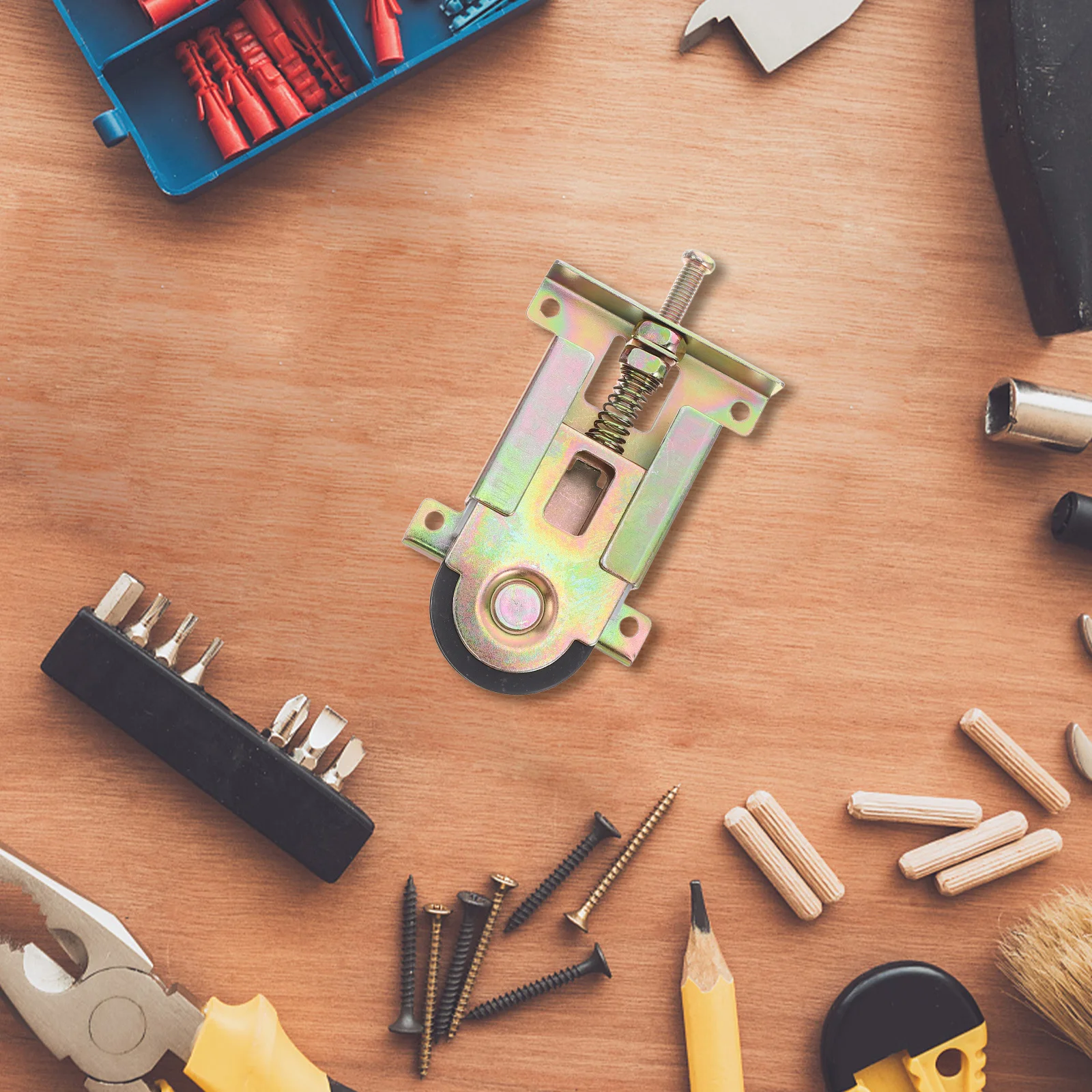 

2pcs Sliding Ball Bearing Wheels Durable Steel Housing Height Adjustable Closet Rollers Replacement Furniture Cabinet Hardware