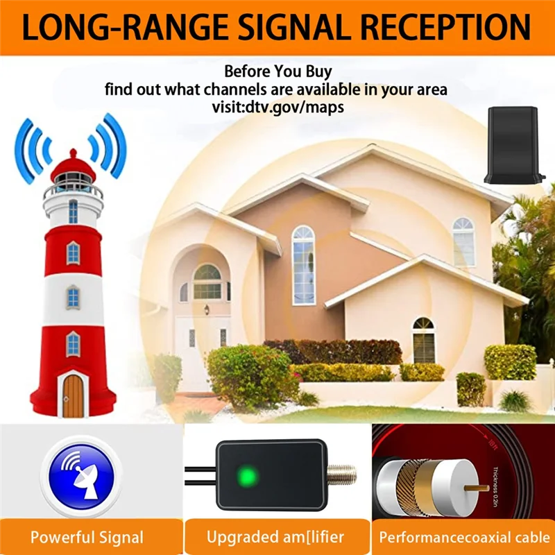 

European And American Ground Wave Household Hdtv Dvb-T2 Receiving Antenna 1 PCS Black