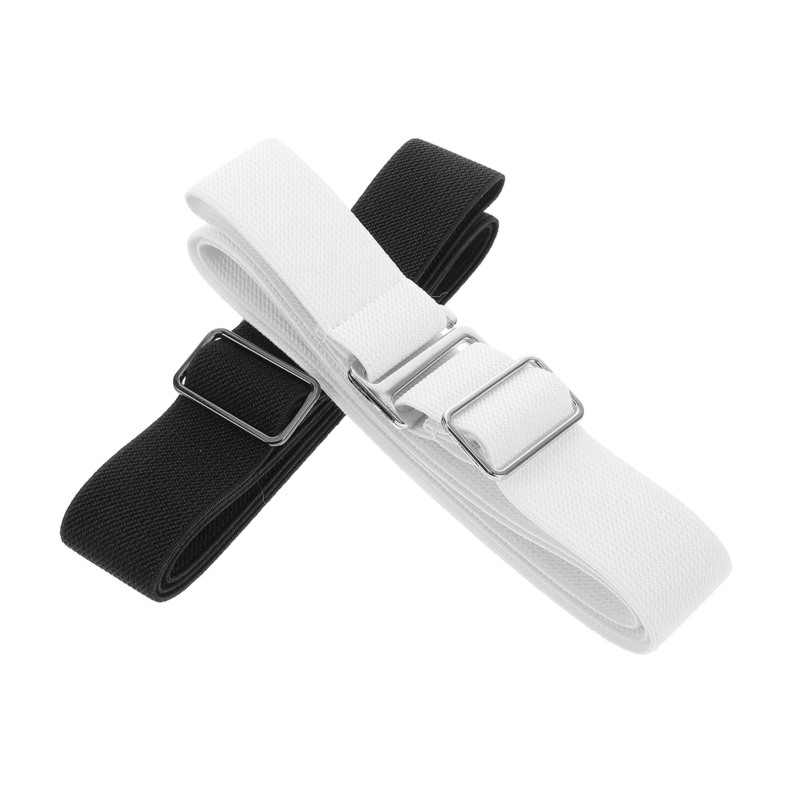 

2Pcs Elastic Waistb for Women Belt Flat Buckle Adjustable Mesh Design Pants Belts Elastic B