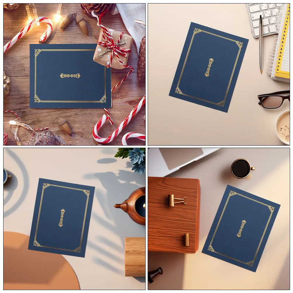 

2Pcs A4 Diploma Holder Certificate Cover Sturdy Elegant Design Presentation Folder for College High School Diplomas Award