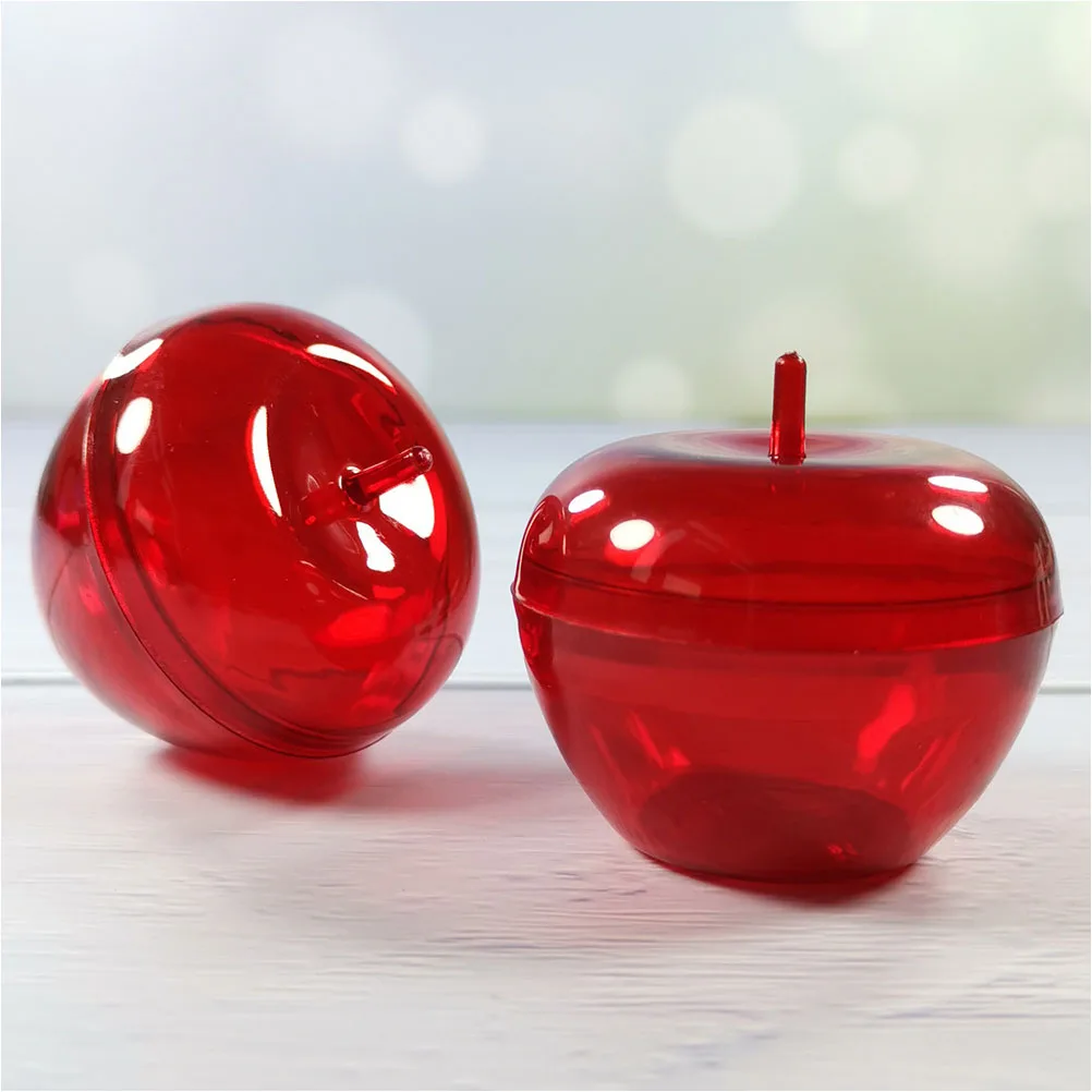 

24pcs Red Apple Shaped Storage Boxes Transparent Design for Party Favor Containers Wedding Jars Christmas Decorations