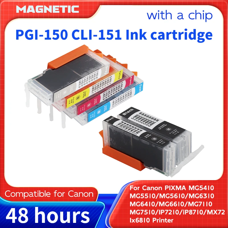 Compatible ink cartridge PGI150 CLI151 for Canon Printer PIXMA MG7510 IP7210 iP8710 MX721 Ix6810 PGI 150 CLI 151