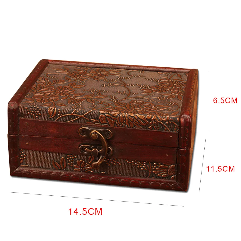 Old Style Jewelry Box Storing Treasure Pearl Necklace Earrings Storge Case Decorative Small Chest Holder