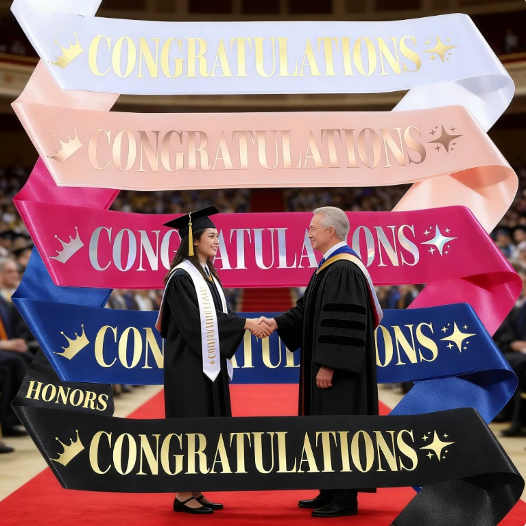 Graduation CONGRATULATIONS Sash Etiquette Shoulder Strap Commemorative Party Belt Holiday Celebration
