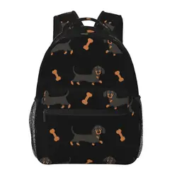 Black And Tan Dachshund Sausage Dog Backpacks Boys Girls Bookbag Children School Bags Cartoon Travel Rucksack Shoulder Bag