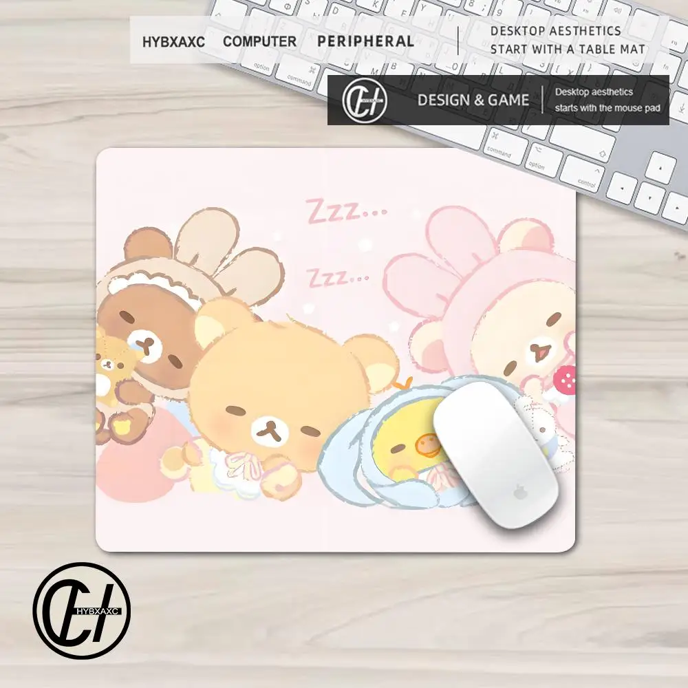 Japan Anime Cute Cartoon Bear Mousepad Multiple Sizes Large Square Computer Office Game Table Mat Pink Rubber Anti-slip Desk Mat