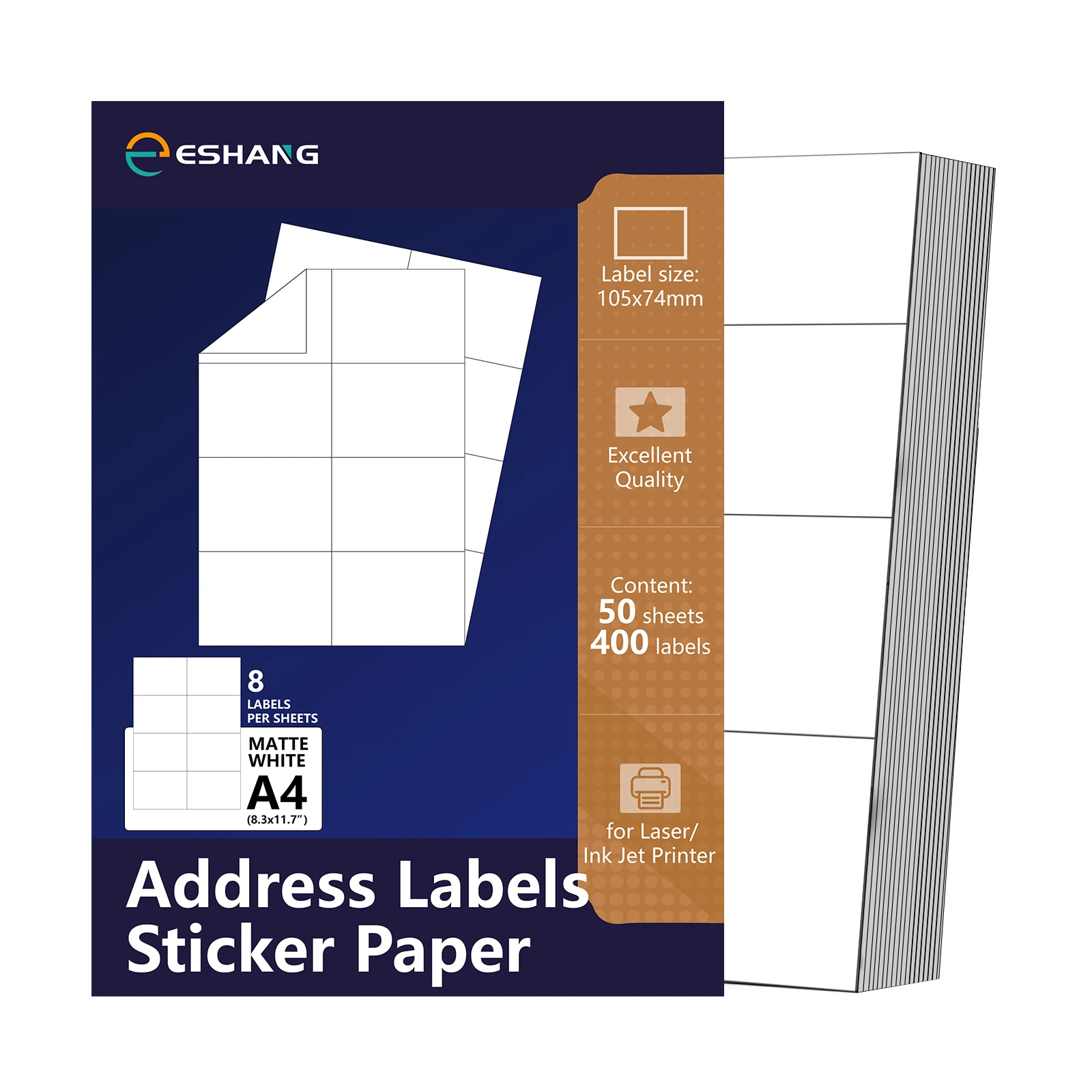 ESHANG Matte Self-Adhesive Shipping Labels for Laser And Inkjet Printers Compatible with Various Shipping Needs
