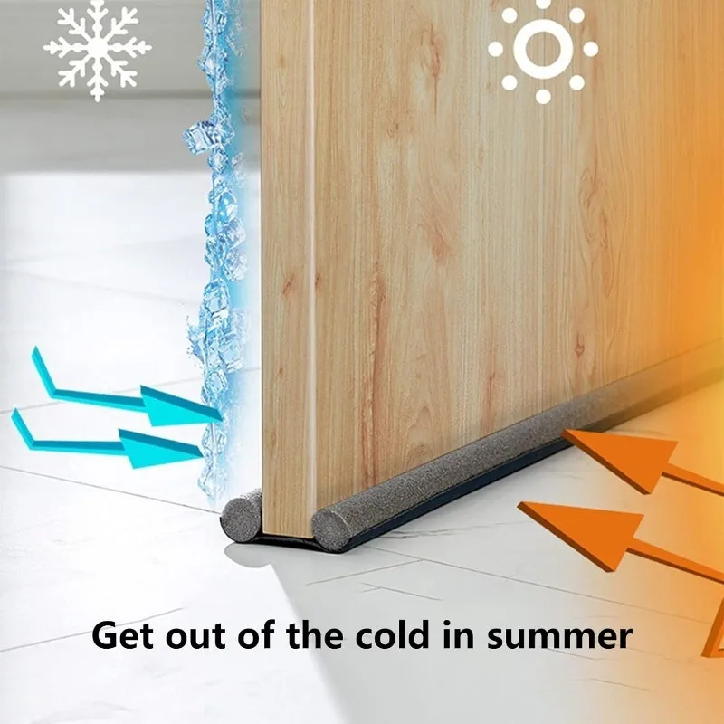 1 لفة حماية من الطقس، قابس باب متعدد الأغراض مقاوم للرياح، مكنسة باب سفلية قابلة للتعديل، مانع مقاومة للضوضاء والرياح