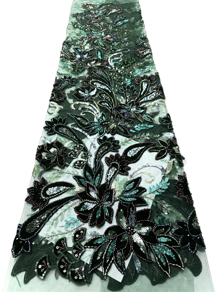 

Роскошная бархатная тюлевая кружевная ткань 2026 года с пайетками и бисером, французская сетчатая ткань для вечерних платьев для женщин из Африки и Нигерии