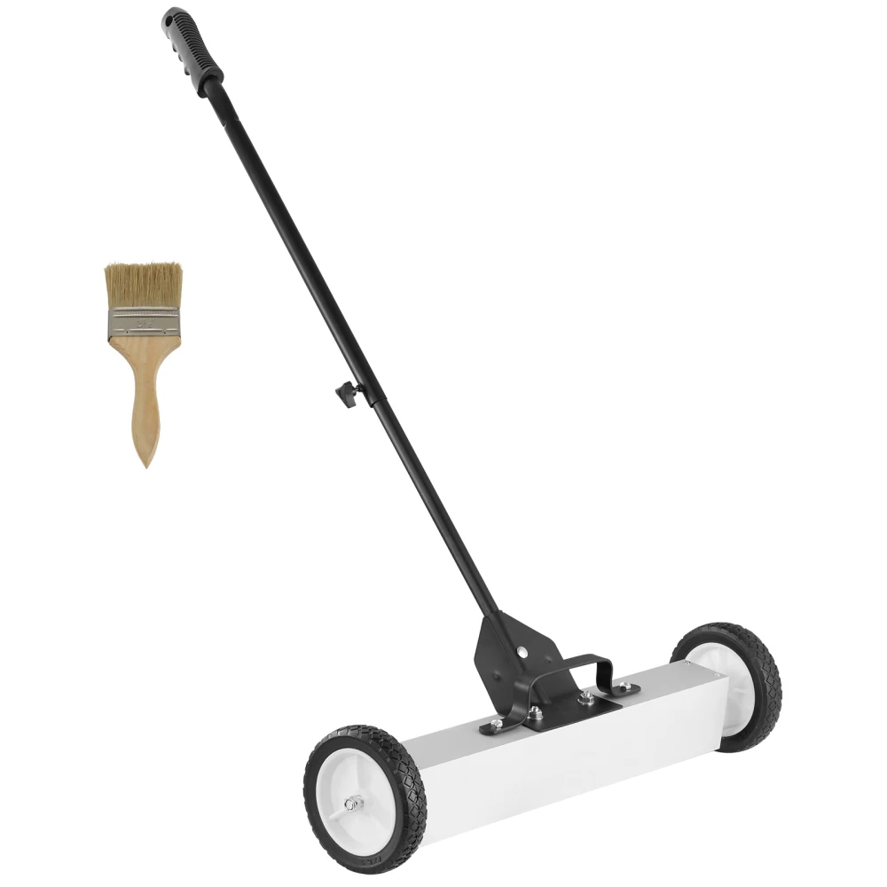 

50Lbs Rolling Magnetic Sweeper with Wheels, Push-Type Magnetic Pick Up Sweeper, 24-inch Large Magnet Pickup Lawn Sweeper