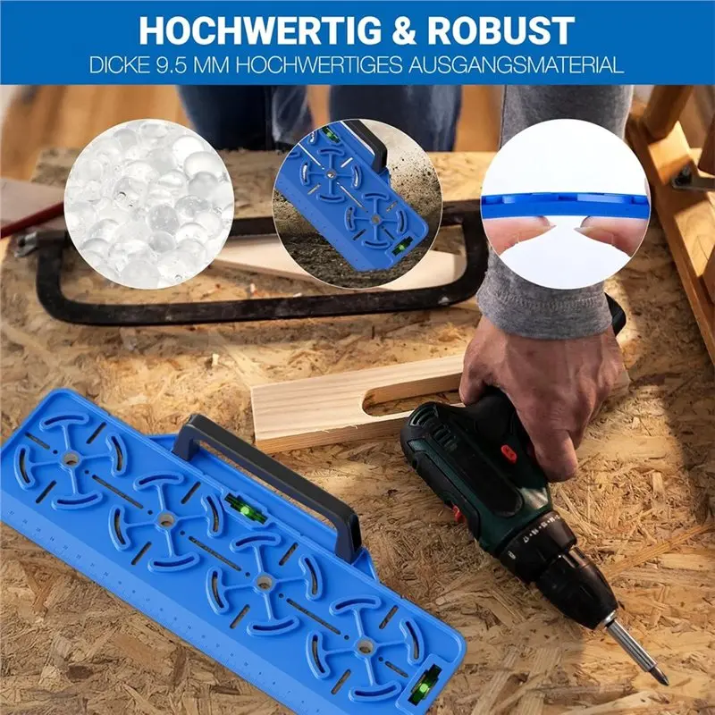 ABKW-Drilling Template With Level And Ruler:Adjustable Mounting Plate For Wall Drilling Positioning Outlet Placement Tool