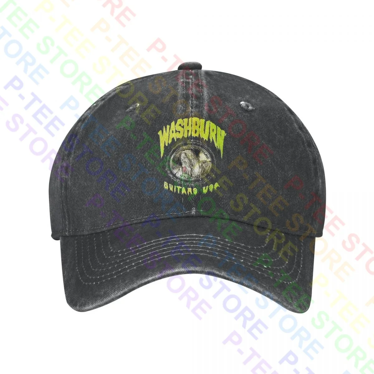 Washburn Dimebag Darrell Dime Washed Denim Baseball Cap Trucker Hats Outdoor Splicing