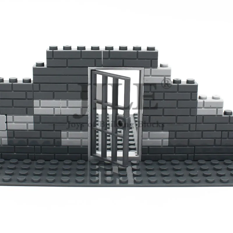 10 sets MOC 1x4x6 House Frame Prison Fence Door Windows Building Bricks Blocks Compatible City Friends Toys for Children Gifts