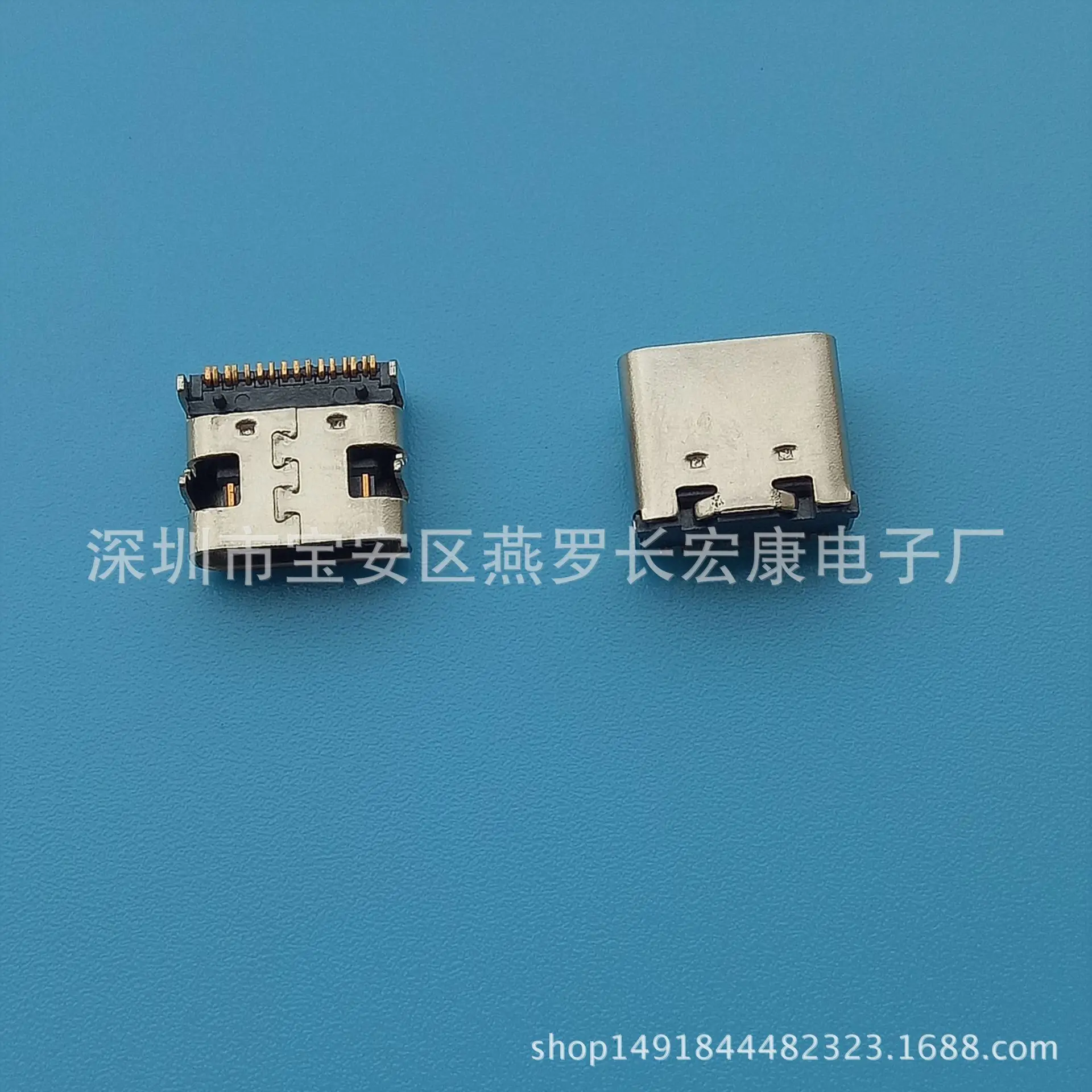 For TYPE-C 16P Female Board Type Four-Pin Insert Plate Short Body 7.35 Single Row 16P with Positioning Post Black