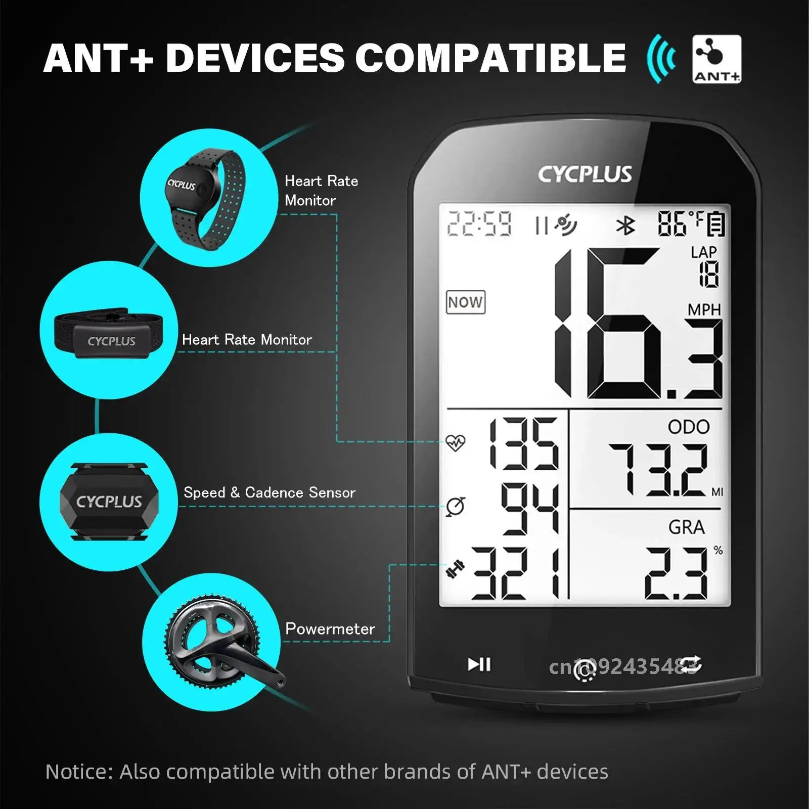 GPS Bike Computer Wireless CYCPLUS M1 Waterproof Speedometer Odometer ANT+ Bluetooth5.0 Cycling Bicycle Accessories