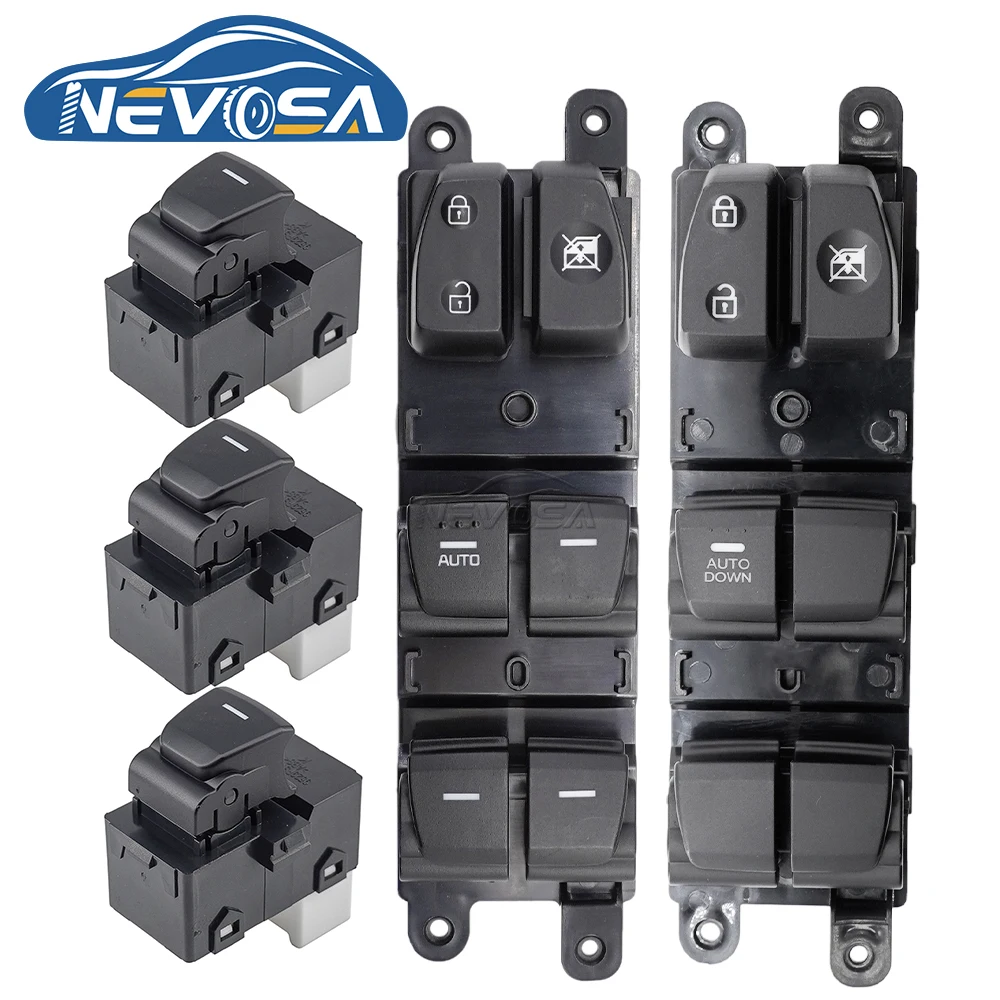 NEVOSA 93570-C90004X 93570-C91004X 93570-C92004X Master & Rear Power Window Switch Button For Hyundai IX25 Creta 2014 2019 2020