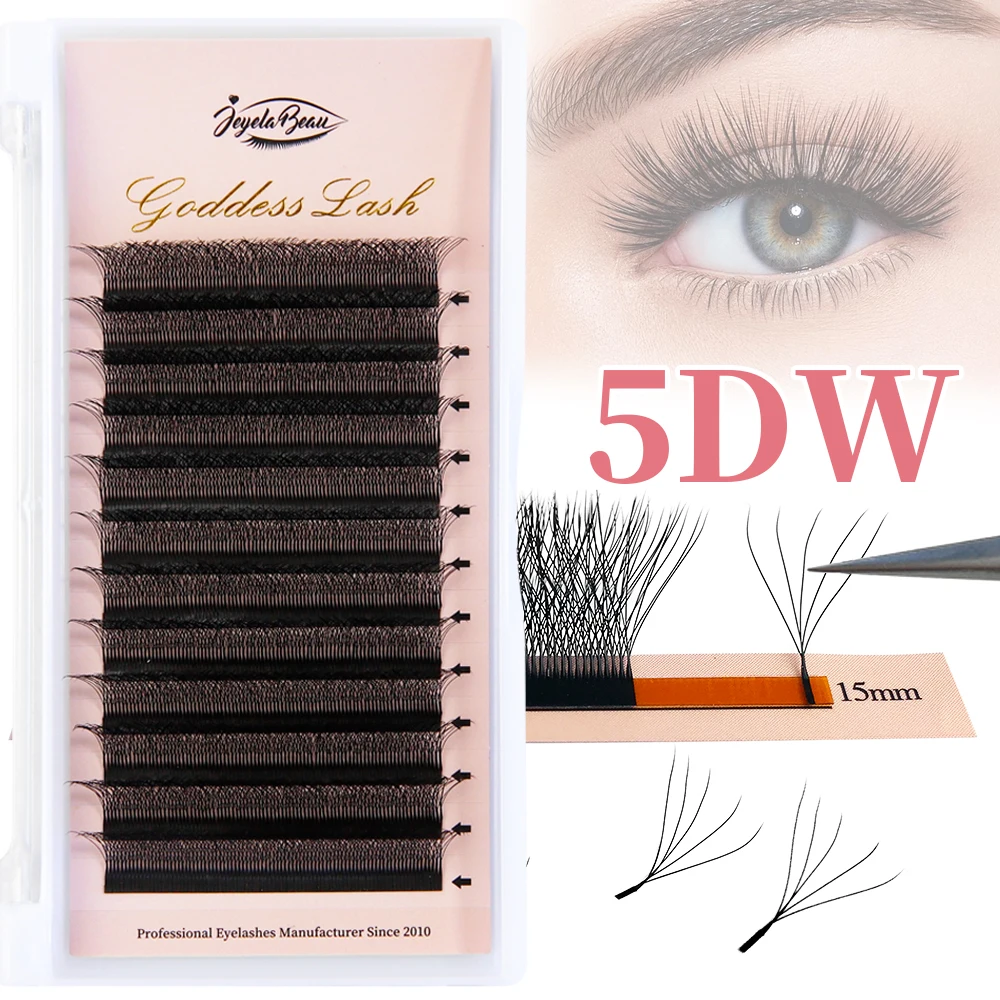 Goddess-extensiones de pestañas postizas en forma de W, extensiones de pestañas rusas de cuatro hojas, maquillaje de volumen fácil, venta al por
