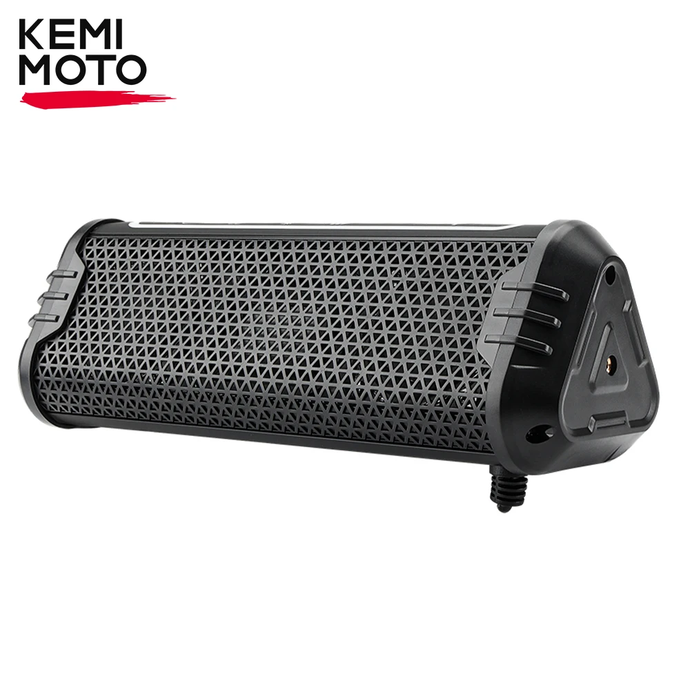 

KEMIMOTO Speaker Waterproof USB AUX-IN Music Player LED Ambient Lighting for 7/8-1.25 Handlebar Accessories Motorcycle ATV