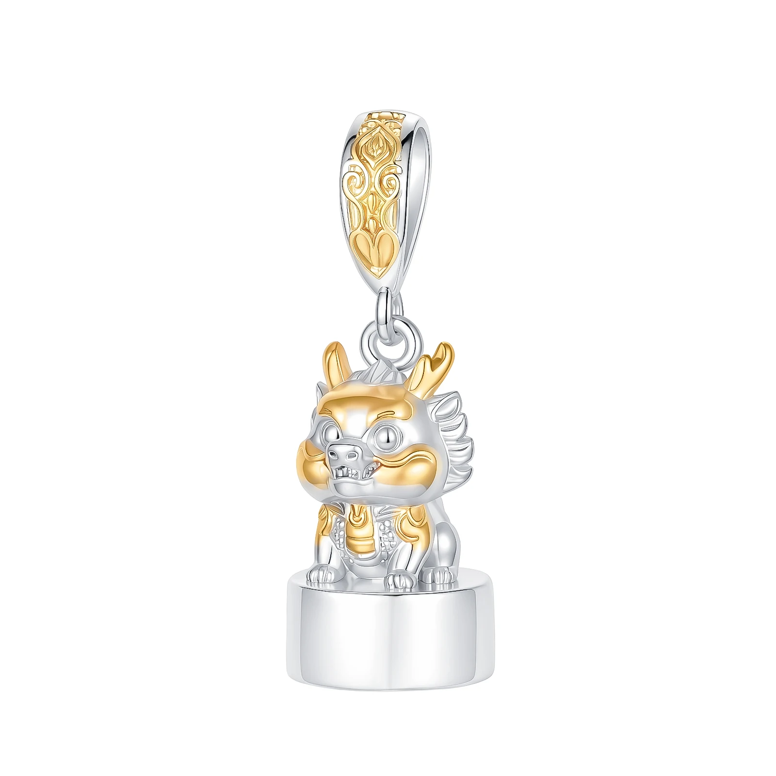 925 Sterling Silver Charm Lucky Pixiu Chinese Dragon Beast Pendant for Women Fit Original Bracelet Necklace DIY Accessories