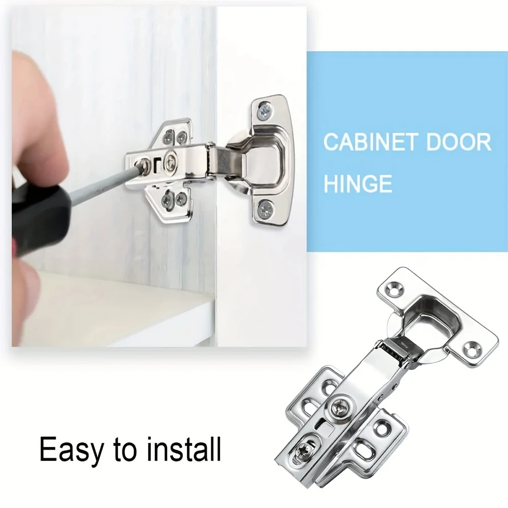 مفصلات أبواب خزانة من الفولاذ المقاوم للصدأ ، مخفف هيدروليكي ، إغلاق لين ، خزانة ملابس هادئة ، مفصلات مخفية بمسامير ، 2