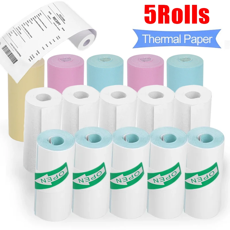 

Mini Photo Printer Paper Rolls Thermal Paper 57x30mm White Color DIY Adhesive Sticker Label Receipt Bill for Peripage A6 A8 P1