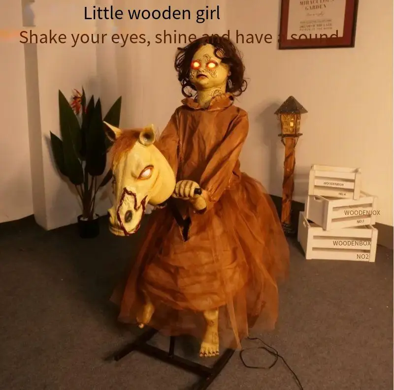 For Electric mechanical induction ornament Haunted house secret room atmosphere induction decorative props Trojan girl
