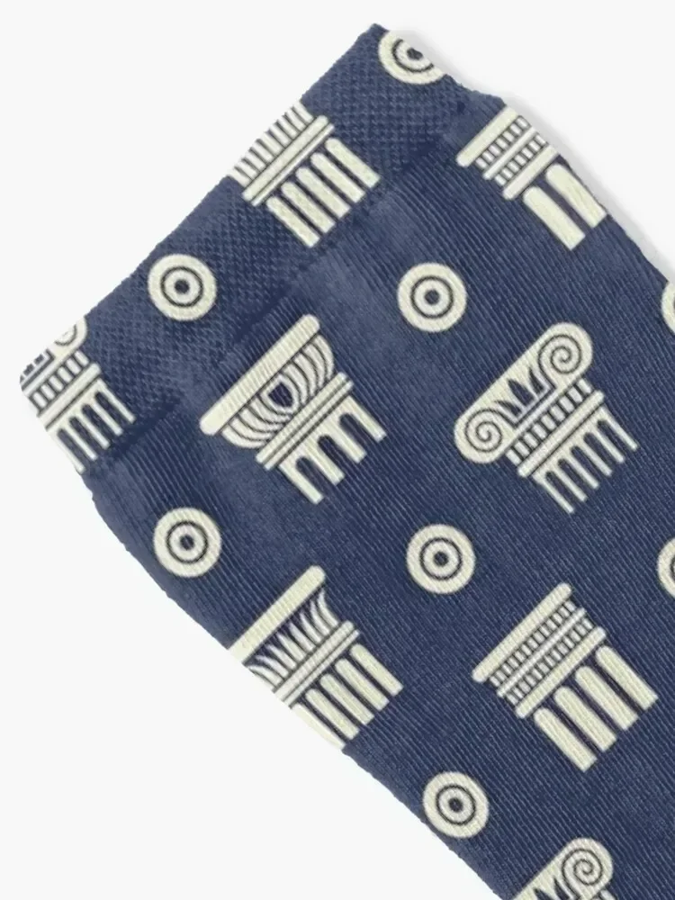 Greek-Roman Ancient Columns Seamless Pattern Socks floor cool Men Socks Women's