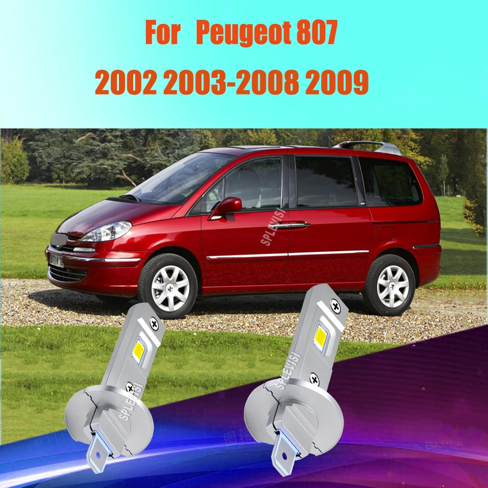 

H1 80W 8000LM LED White Headlights High Beam is designed with a 1:1 halogen lamp size For Peugeot 807 2002 2003 2004 2005-2009